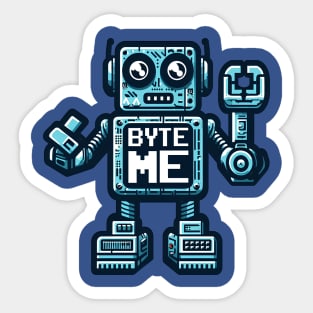 Funny Robot AI AGI Humor Byte Me Sticker